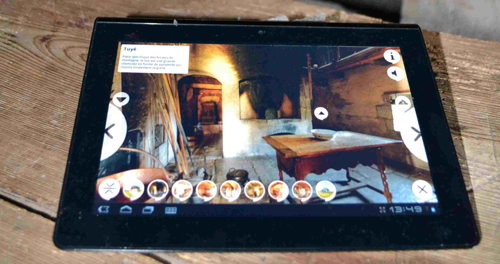 Application pour les visites virtuelles sur tablette tactile