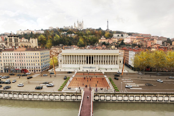 Vue aérienne du palais de justice de Lyon